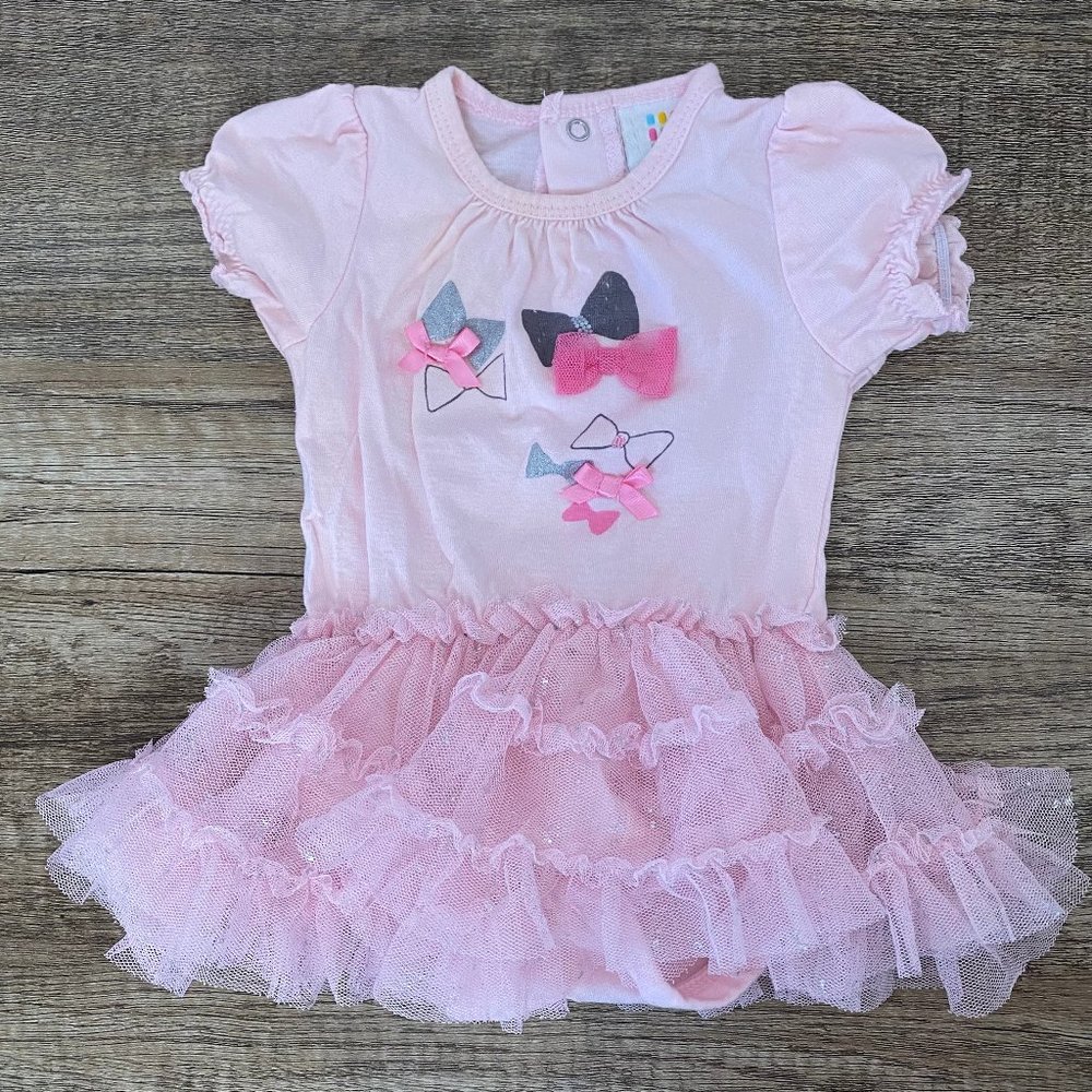 Absorba Tutu Onesie Pink Bows Size 3-6 Months
